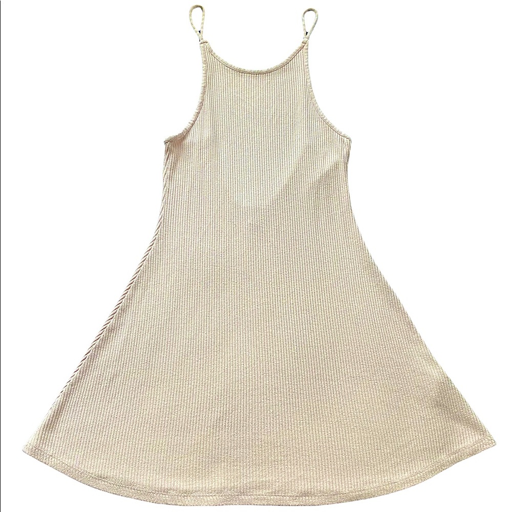 Topshop Pink Ribbed Open Back dress